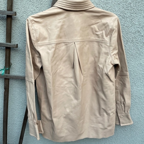Camila Coelho Natural Louie Leather Button Down NWT! - Picture 8 of 11